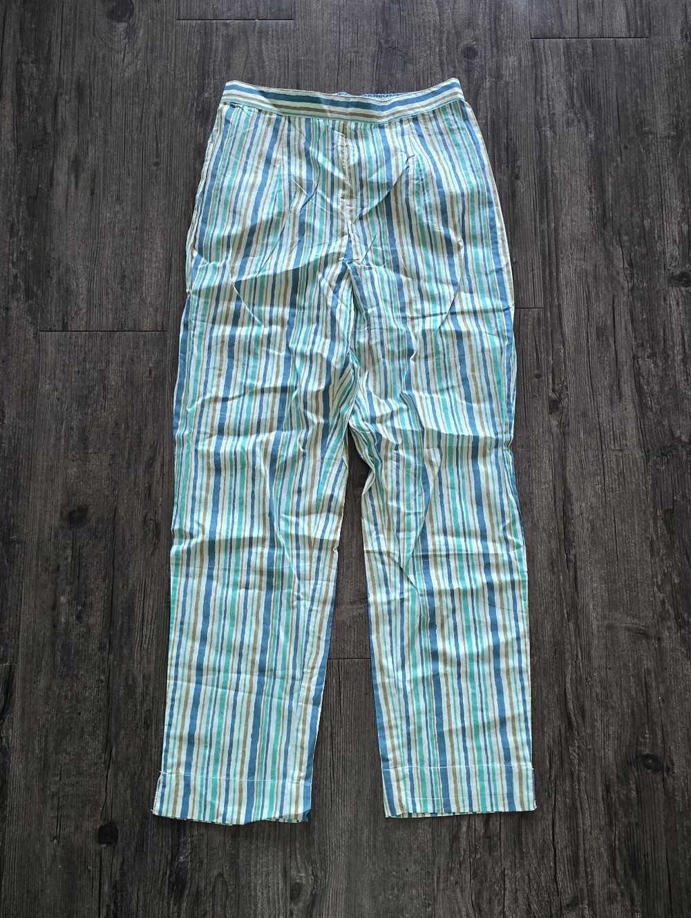 Janasya Striped Cotton Pants Size XS